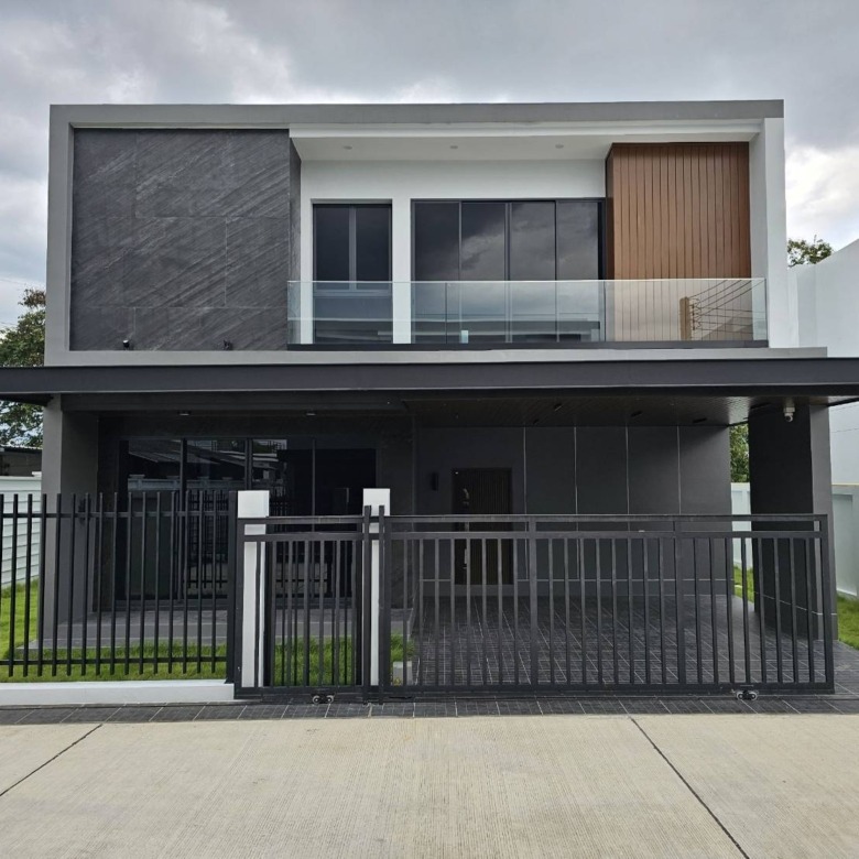 Chiang Mai House Development Project Complete Front View of Villa