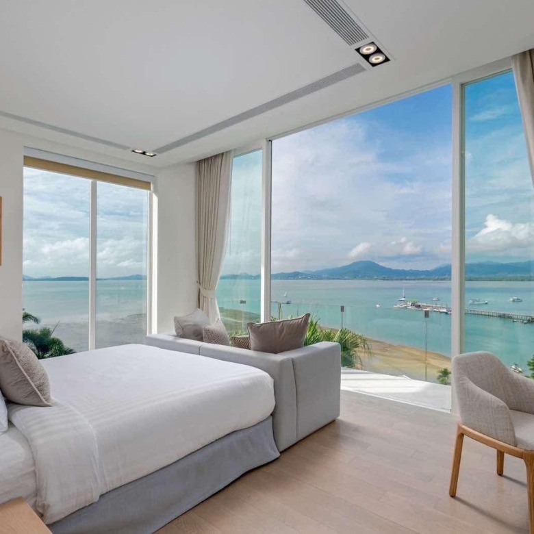 Phuket Luxury Pool Villa Bedroom with Sea View