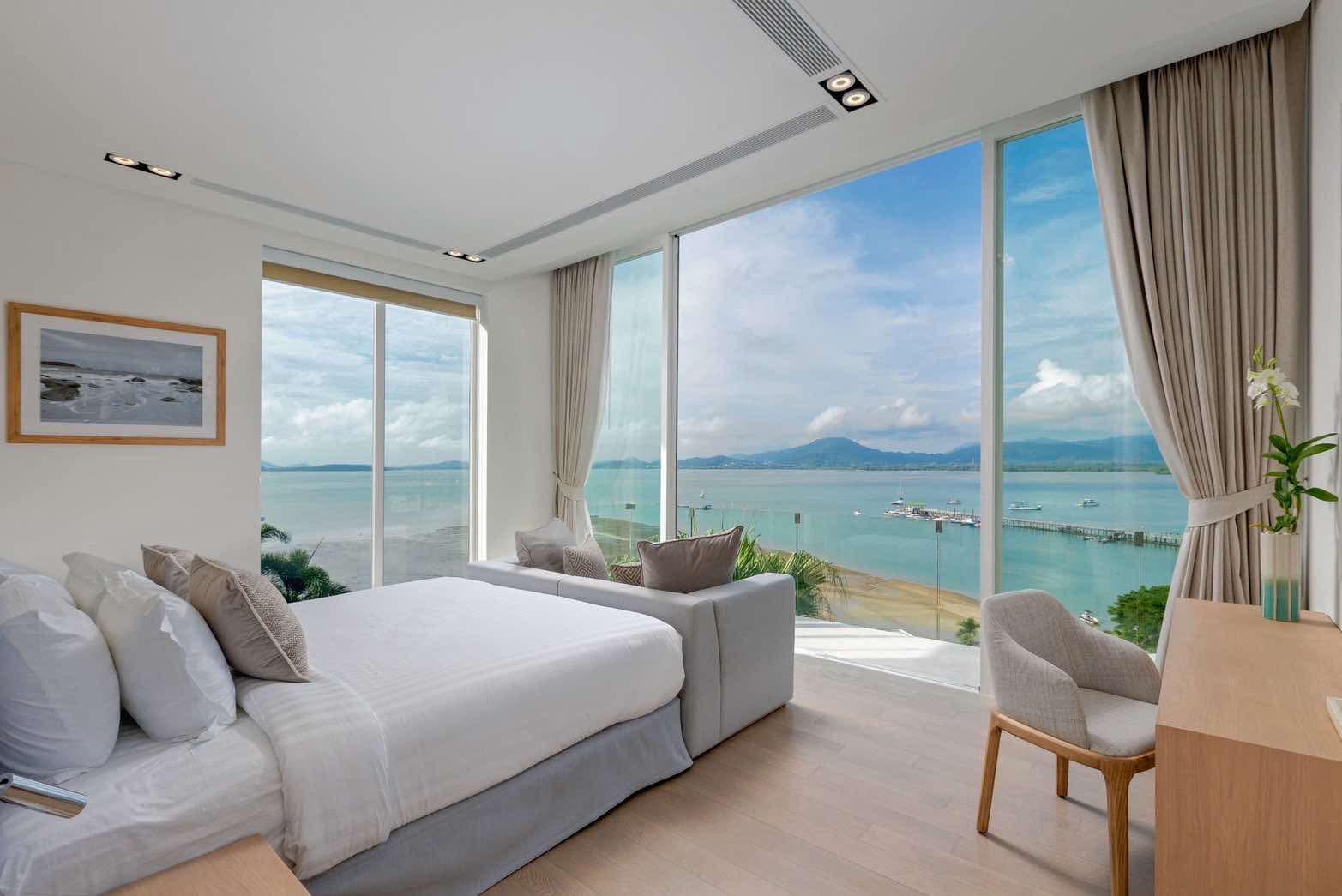 Phuket Luxury Pool Villa Bedroom with Sea View