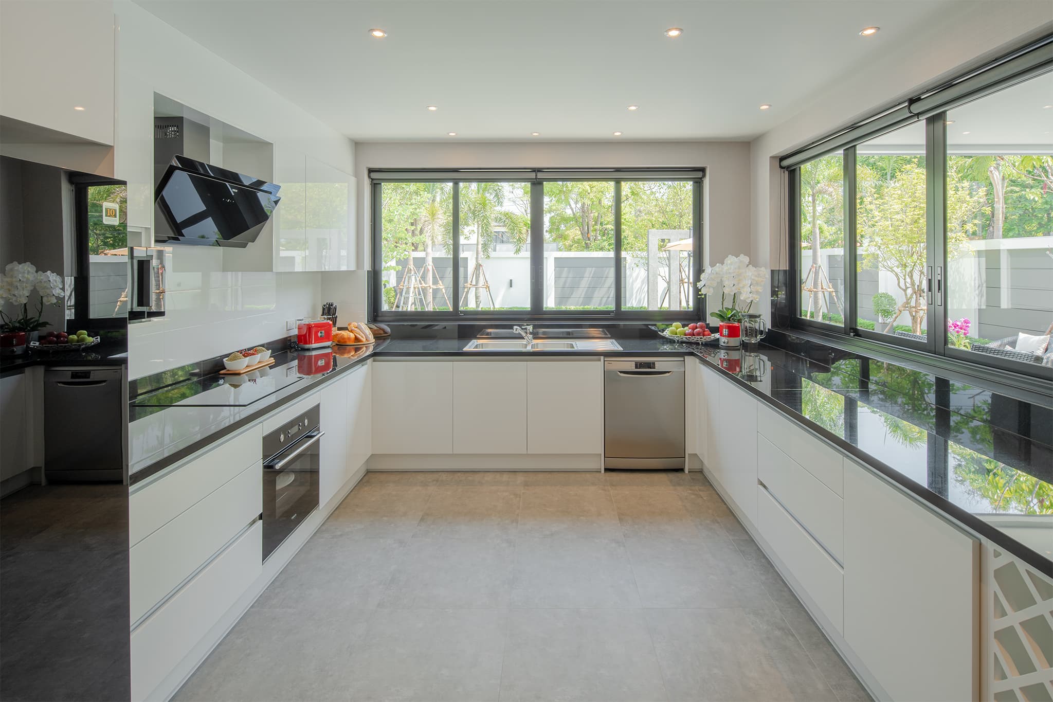 Modern kitchen inside a luxury home for sale in Chiang Mai