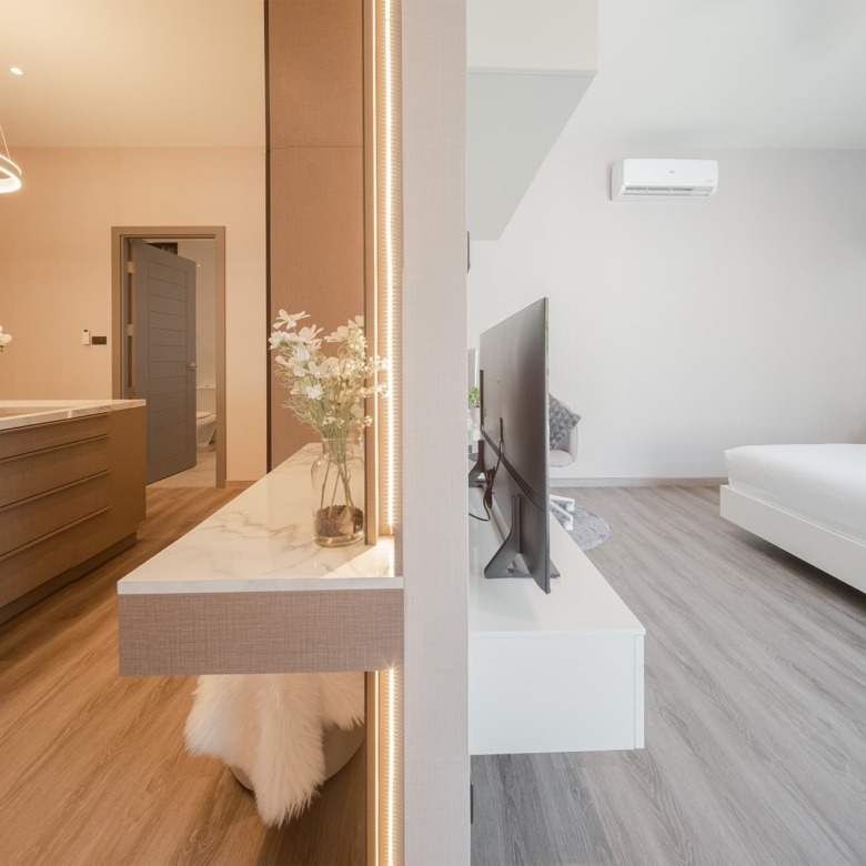 Master bedroom of a mordern home for sale in Chiang Mai