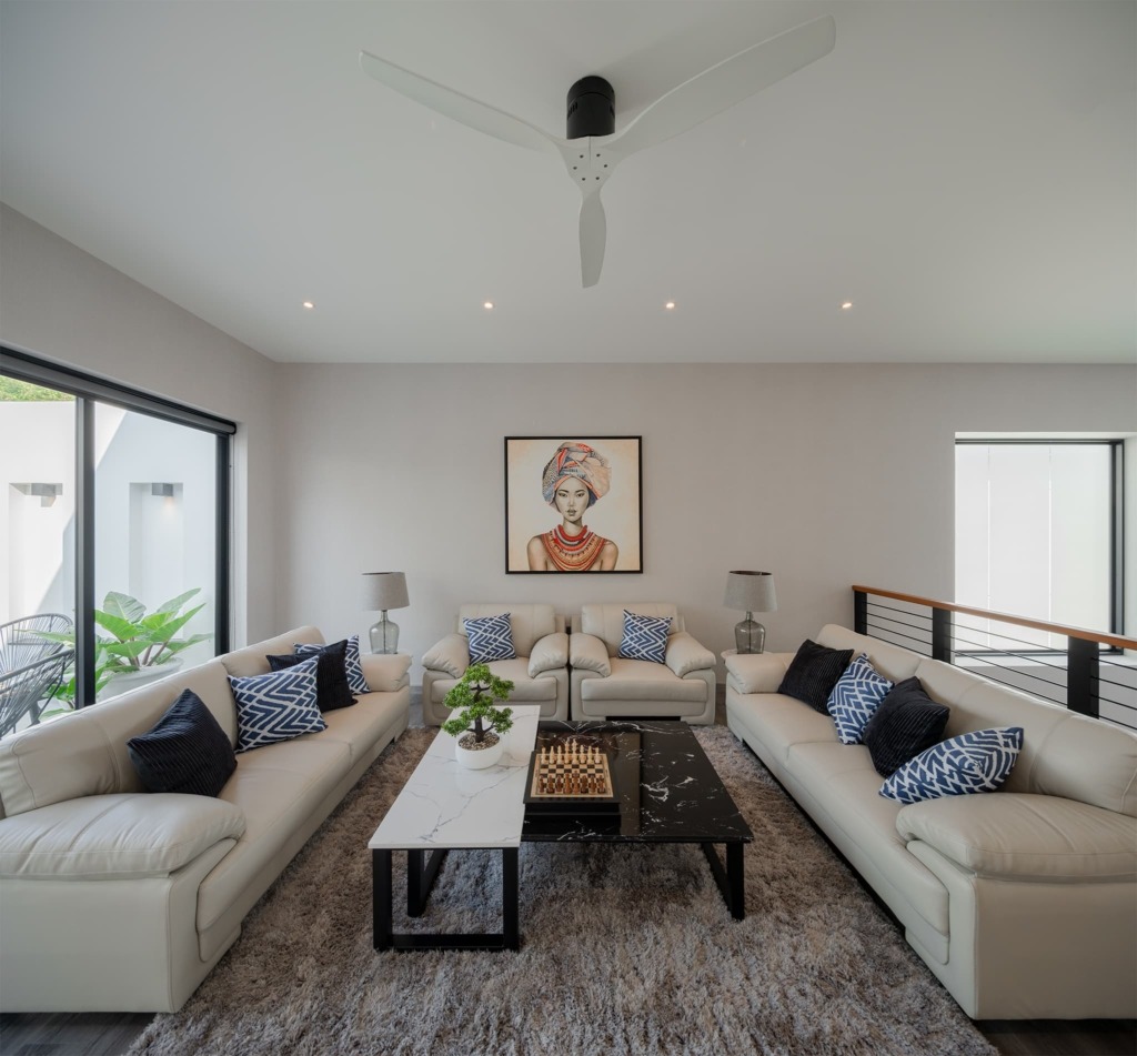 Spacious living room of a family home for sale in Chiang Mai