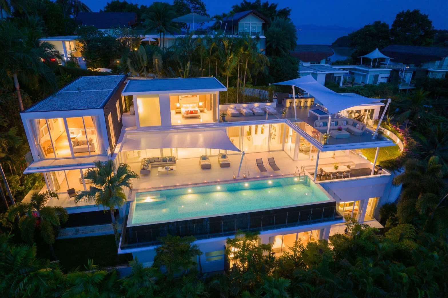 Phuket Luxury Pool Villa Night Photo